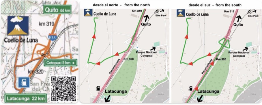 Map how to get to Mountain Lodge Hotel Cuello de Luna